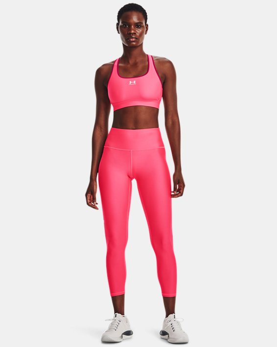 Women's HeatGear® No-Slip Waistband Ankle Leggings, Pink, pdpMainDesktop image number 2